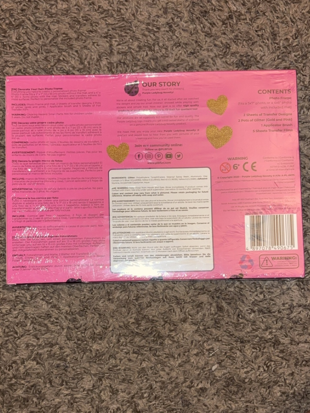 Pink & Blue Photo Frame Craft Kit - Picture 3 of 4